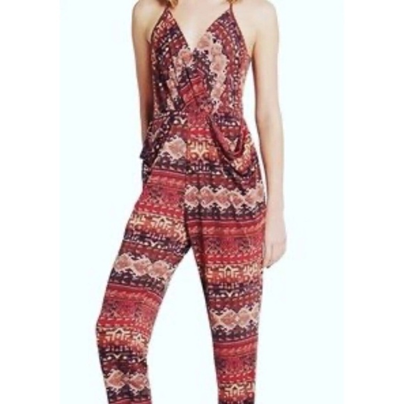 BCBG Generation Boho Jumpsuit - Size Medium, EUC, Boho Tribal Print Casual - Picture 1 of 14